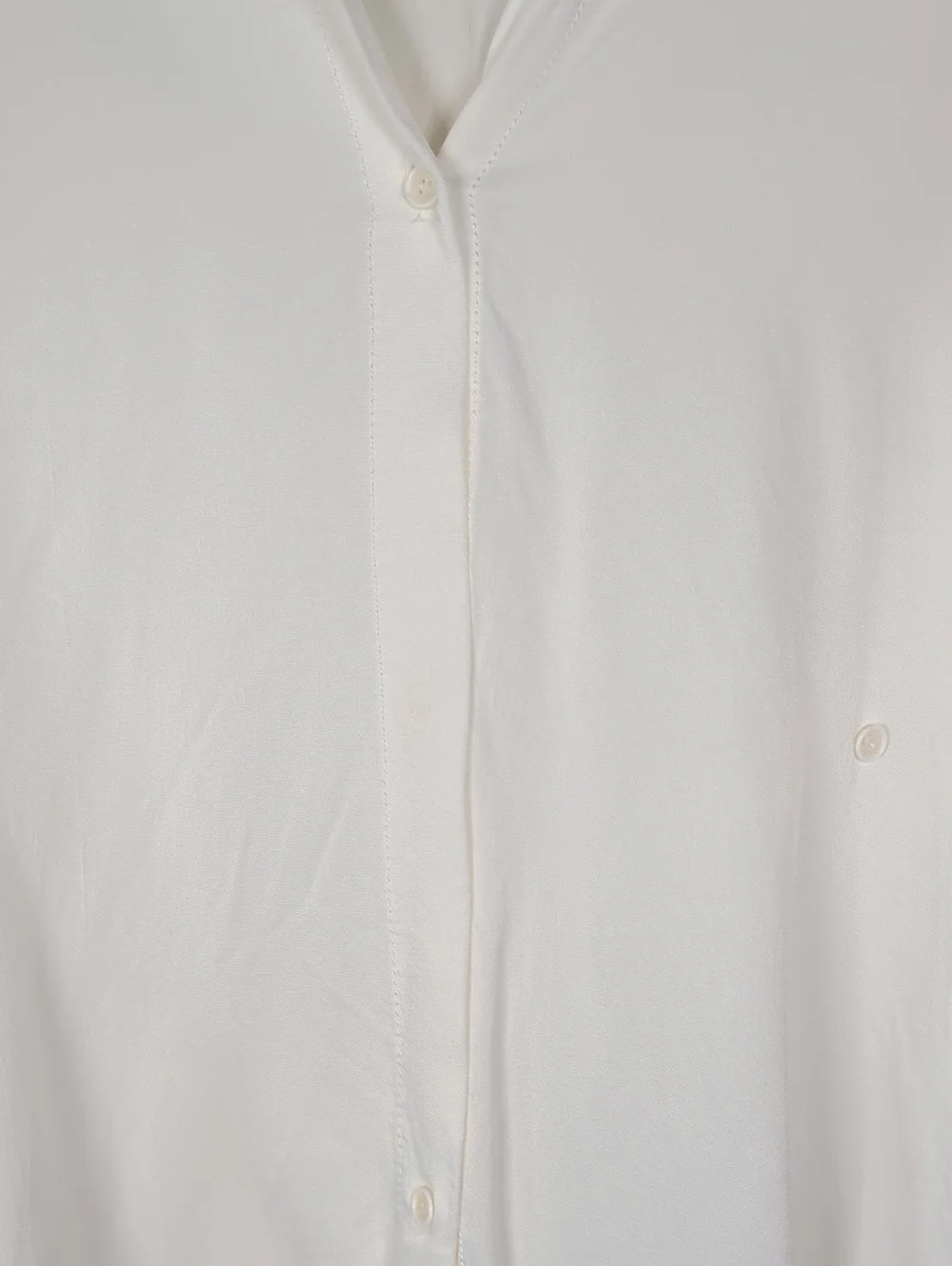 Zara White Button-Up Silk Blouse - Picture 8 of 11
